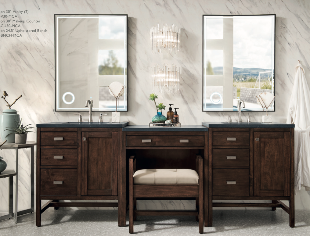 James Martin Addison Collection 102" Double Vanity Mid Century